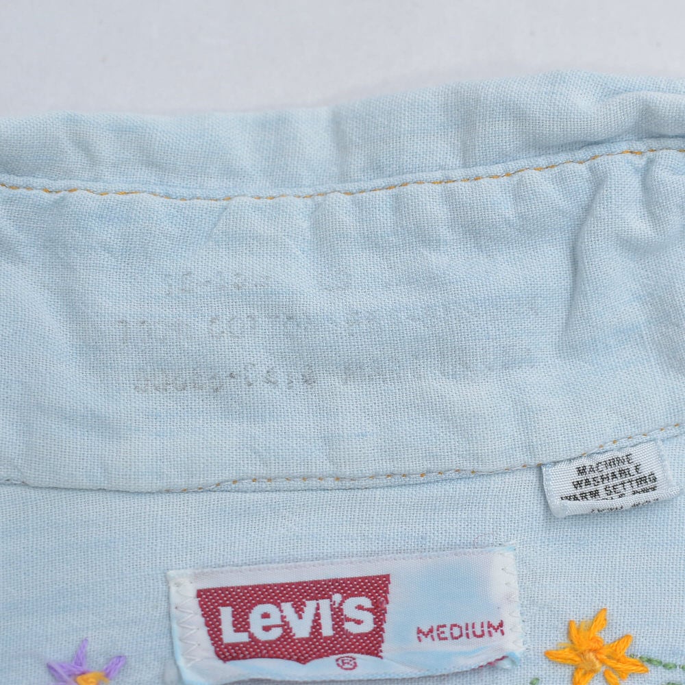 70s Levi's リーバイス フラワー&アニマル 刺繍デザイン シャンブレー