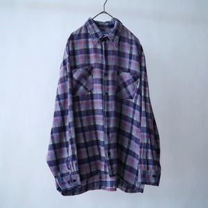 over silhouette print flannel shirt