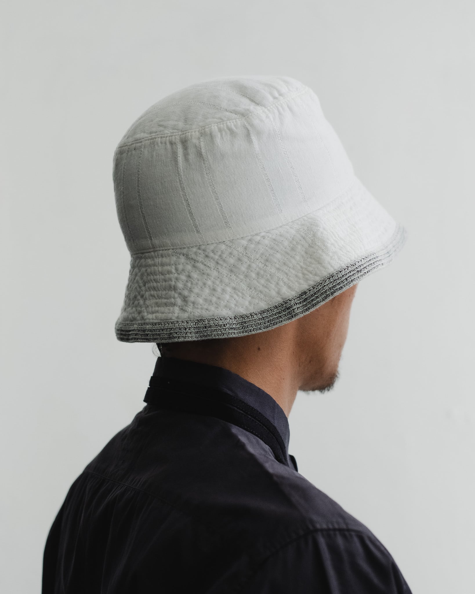 HERMES エルメス タツノオトシゴ コットン×リネン デニム バケット  