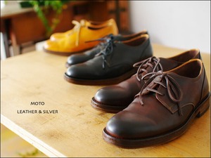 moto leather＆silver[モトレザー] Plane Toe Oxford Shoes [プレントゥーオックスフォードシューズ] MSS1【1632/1615】MOTOを代表する定番、無骨なビジュアルが男臭さを演出する短靴外羽根