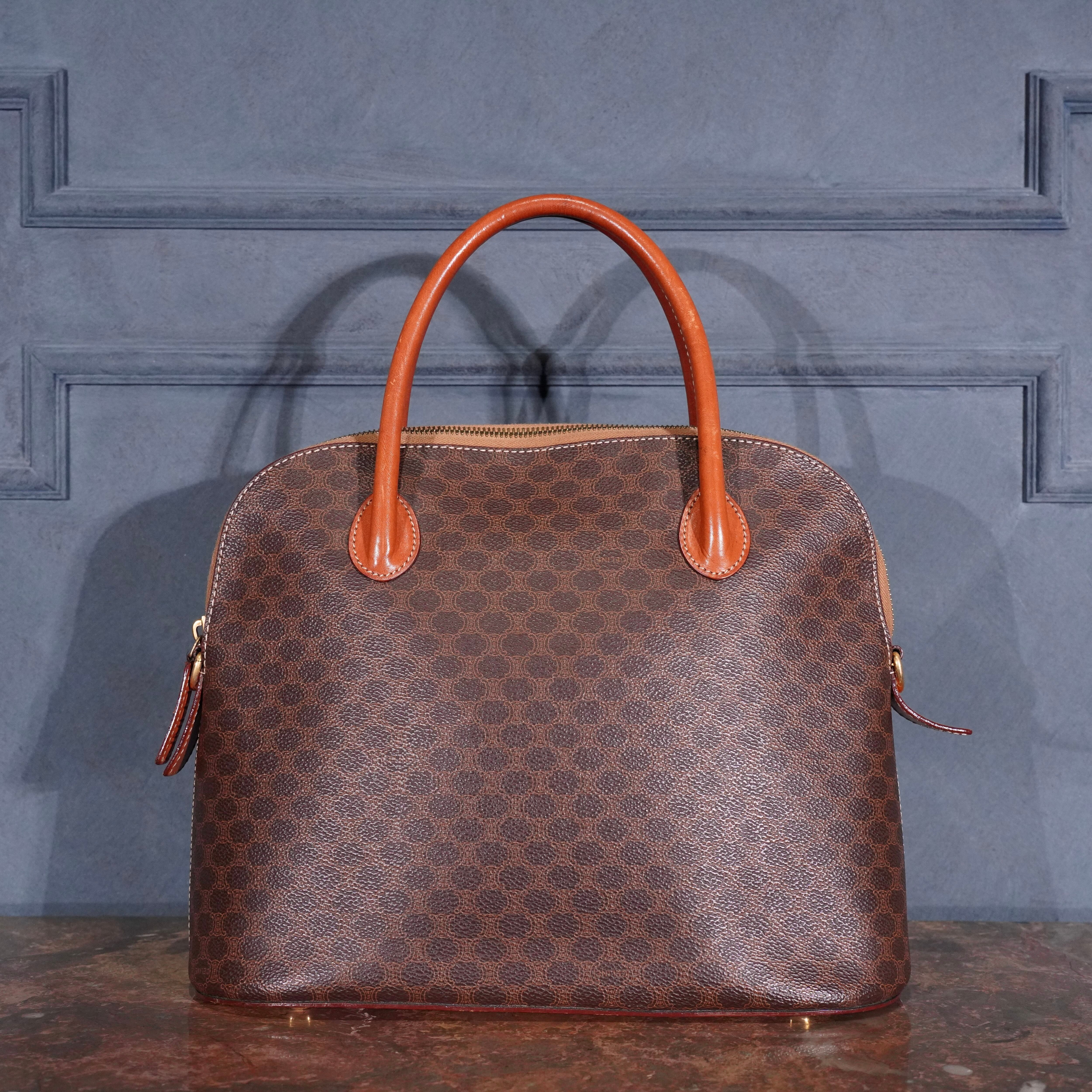 OLDE CELINE マカダム柄 ハンドバッグ オールドセリーヌ　ドーム CELINE MACADAM PATTERNED DOME TYPE HAND BAG/セリーヌマカダム柄