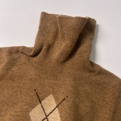 Karl Helmut カールヘルム アーガイル ラムウール タートルネック セーター ベージュ