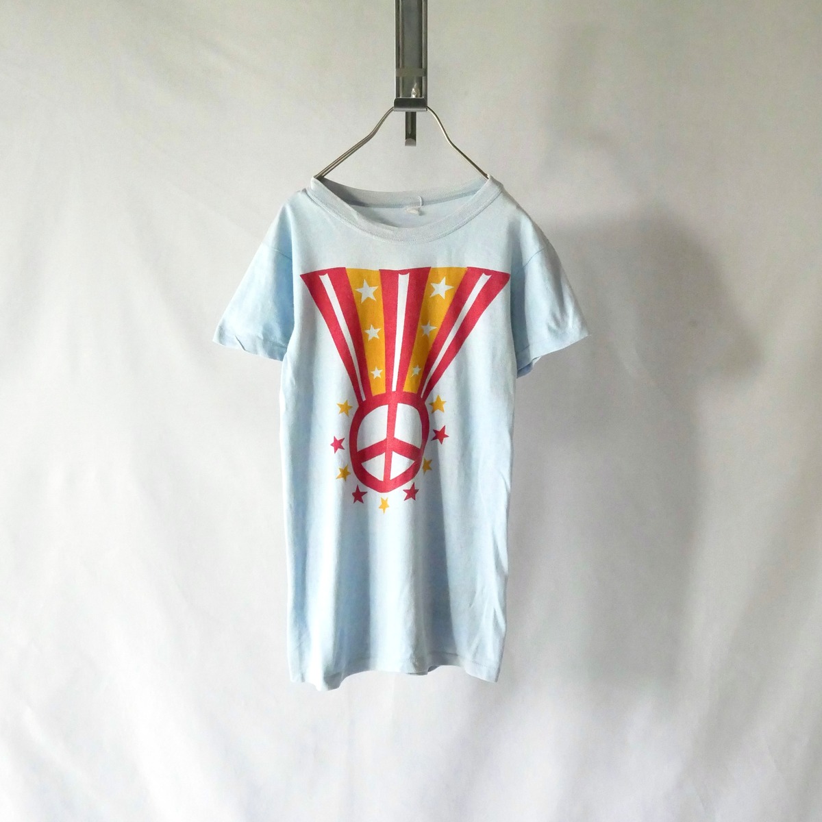 70s vintage peace&star blue Tshirt 70年代 ヴィンテージ ピース 