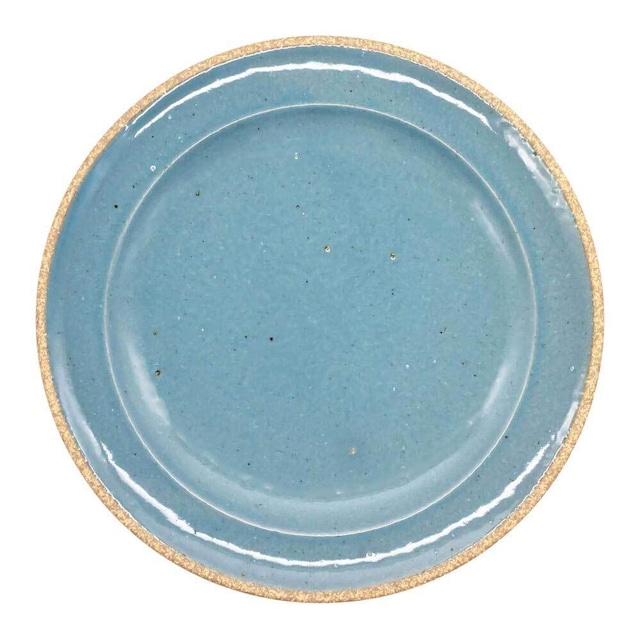 萬古焼 藍窯 「エスタ Esta」 モーニングプレート 皿 直径約21cm 赤土ブルー AGM-200106
