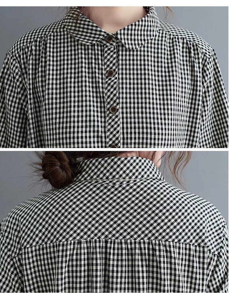 フロントリボンチェックワンピース