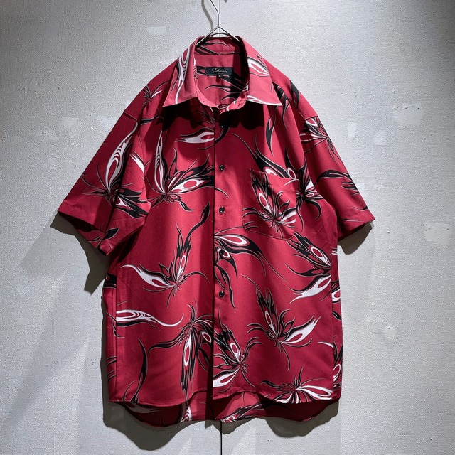 1990s Butterfly motif contemporary art pattern Design SS Drape shirt