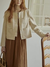 Écrin Crème Collarless Jacket F0794