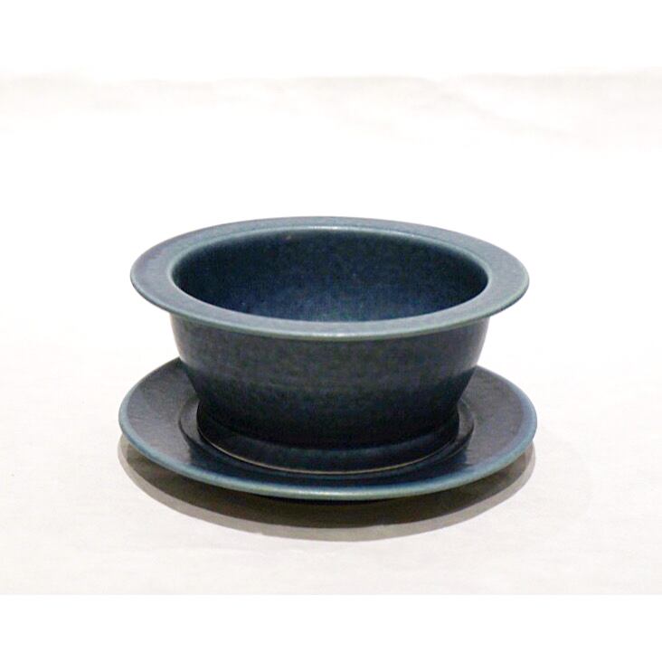 村上雄一 湖水色ココット&受け皿 OV300