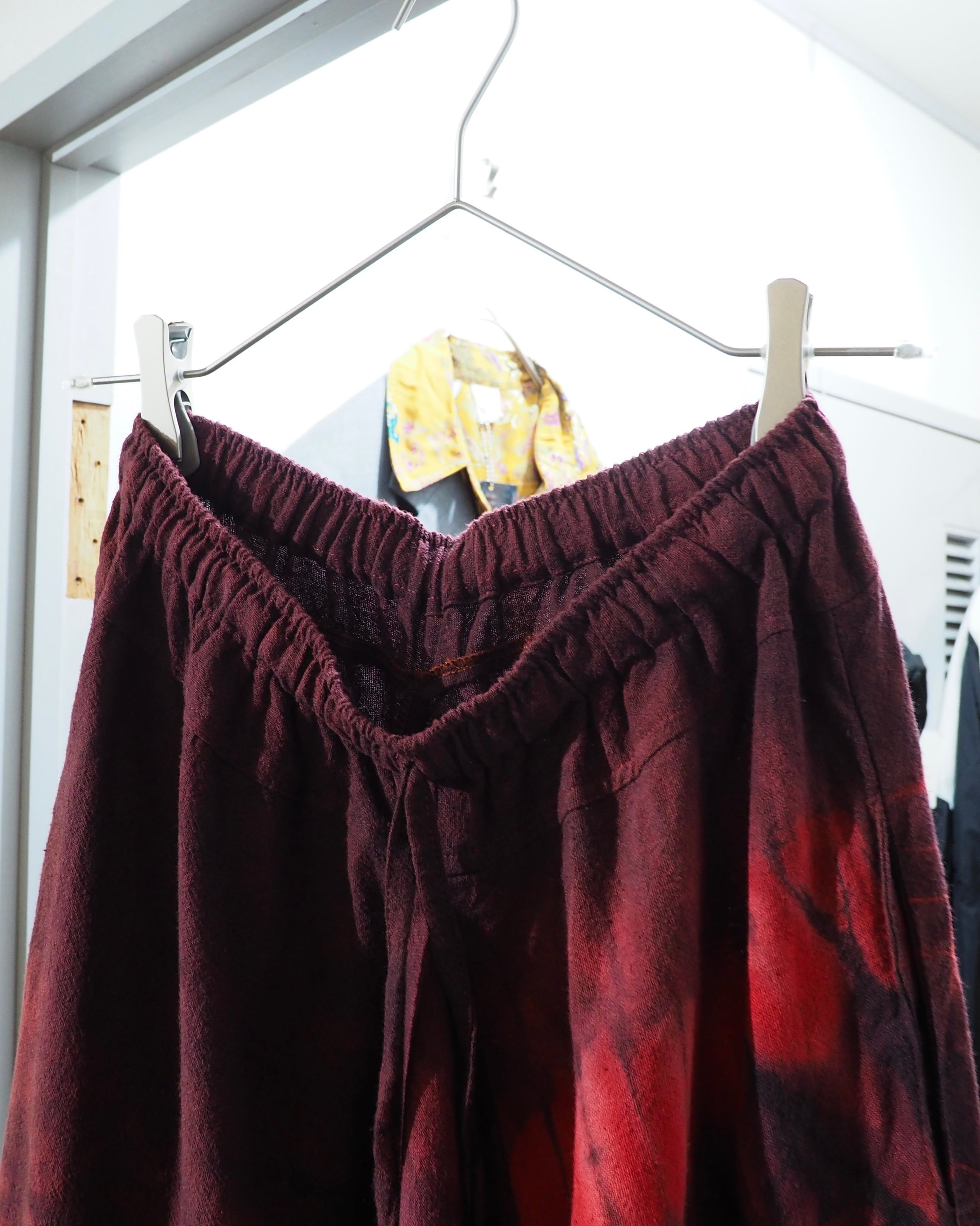 " 染色 " Beautiful Dark Bordeaux Over Dyed Sarouel Pants