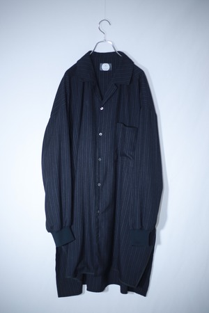 Slit-Shirts Open-Collar (black/stripe)