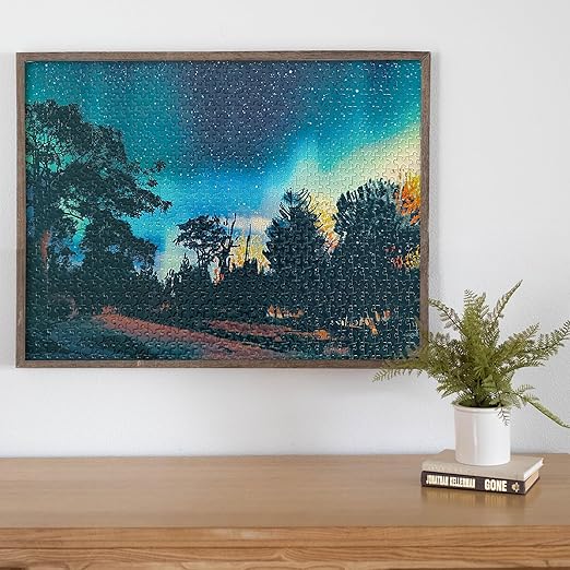 額入り水彩画 星空のシーソー 1138 額入り水彩画 星空のシーソー 1138