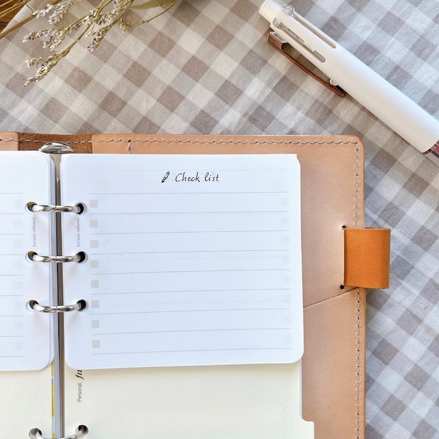 【はんぶんこリフィル/上半分用】バイブルサイズ/チェックリスト