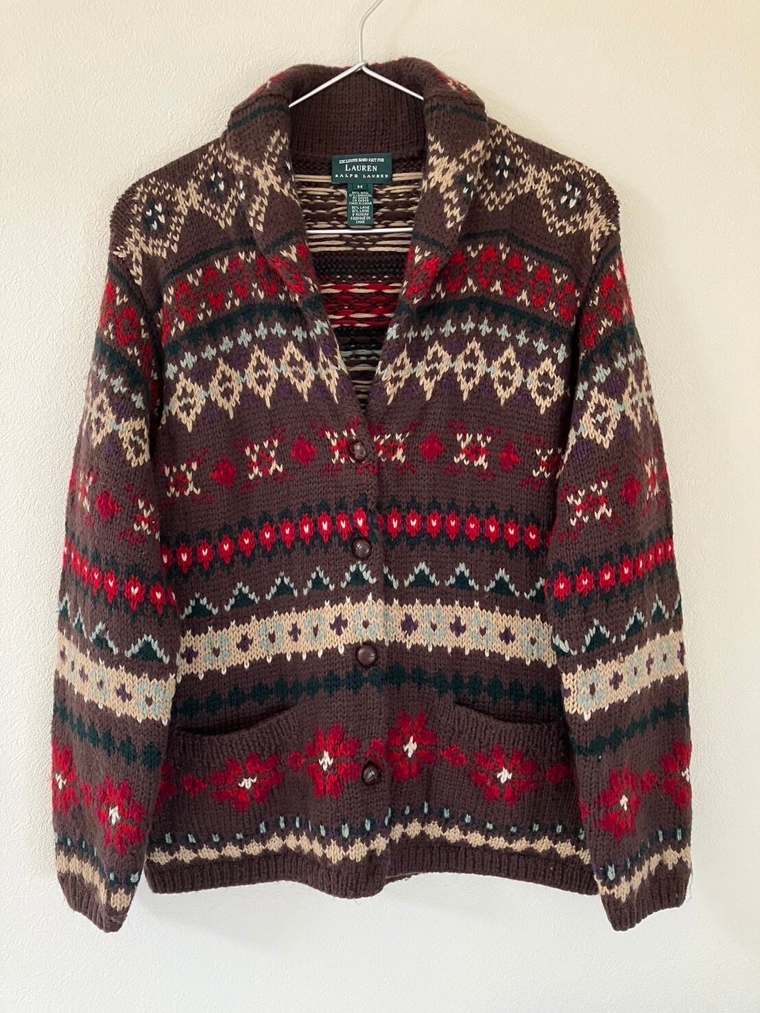 90s NORLENDER ノルディック柄 肉厚 チロリアン ニット セーター