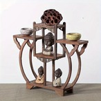 ディスプレイラック 木製 コレクションラック リビング デスク 置物 レトロ ヴィンテージ おしゃれ 北欧