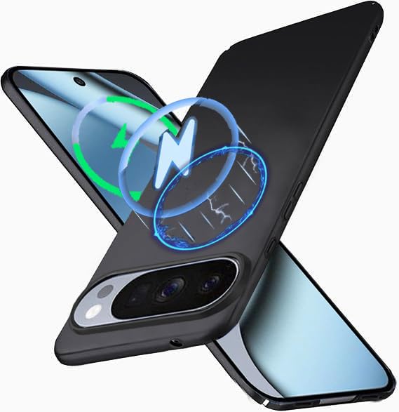 Wojiaozvlf 極薄 Google pixel10/pixel10pro用 ケース Magsafe対応 薄型 マグネット搭載 pixel 10用 ケースPCマット質感 超軽量 黄変防止 指紋防 擦り傷防止 手触り良い 全面保護 超耐磨 耐衝撃カストラップホール付きピクセル10用 カバー ワイヤレス充電対応 カバー ブラック