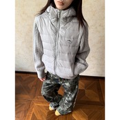 【暖かさUP】ストリート ニットスリーブダウンジャケット T1998