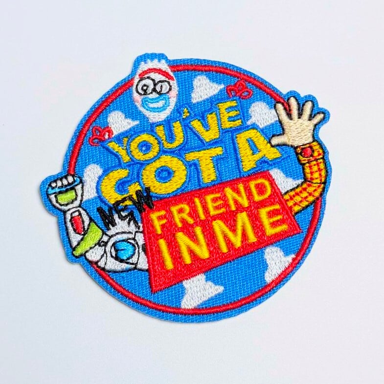 送料無料! ★刺繍アイロンワッペン★【 トイストーリー ( TOY STORY ) 】 「You've Got A New Friend In Me. ( 君はともだち )」 トイ・ストーリー主題歌〚アメリカン雑貨 アメトイ〛