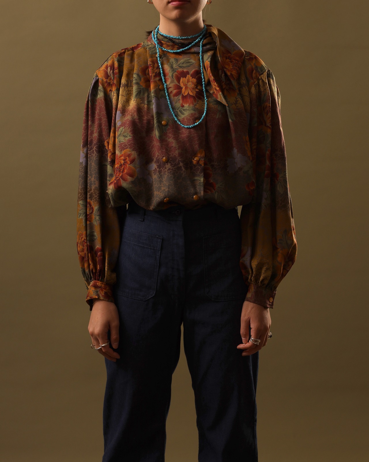 1980-90's Emanuel Ungaro / Botanical Tie Blouse