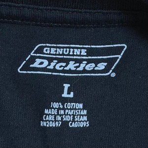 【Dickies】ロンT ポケT ロングTシャツ 長袖Tシャツ ポケットTシャツ L ディッキーズ パッチ 黒 US古着