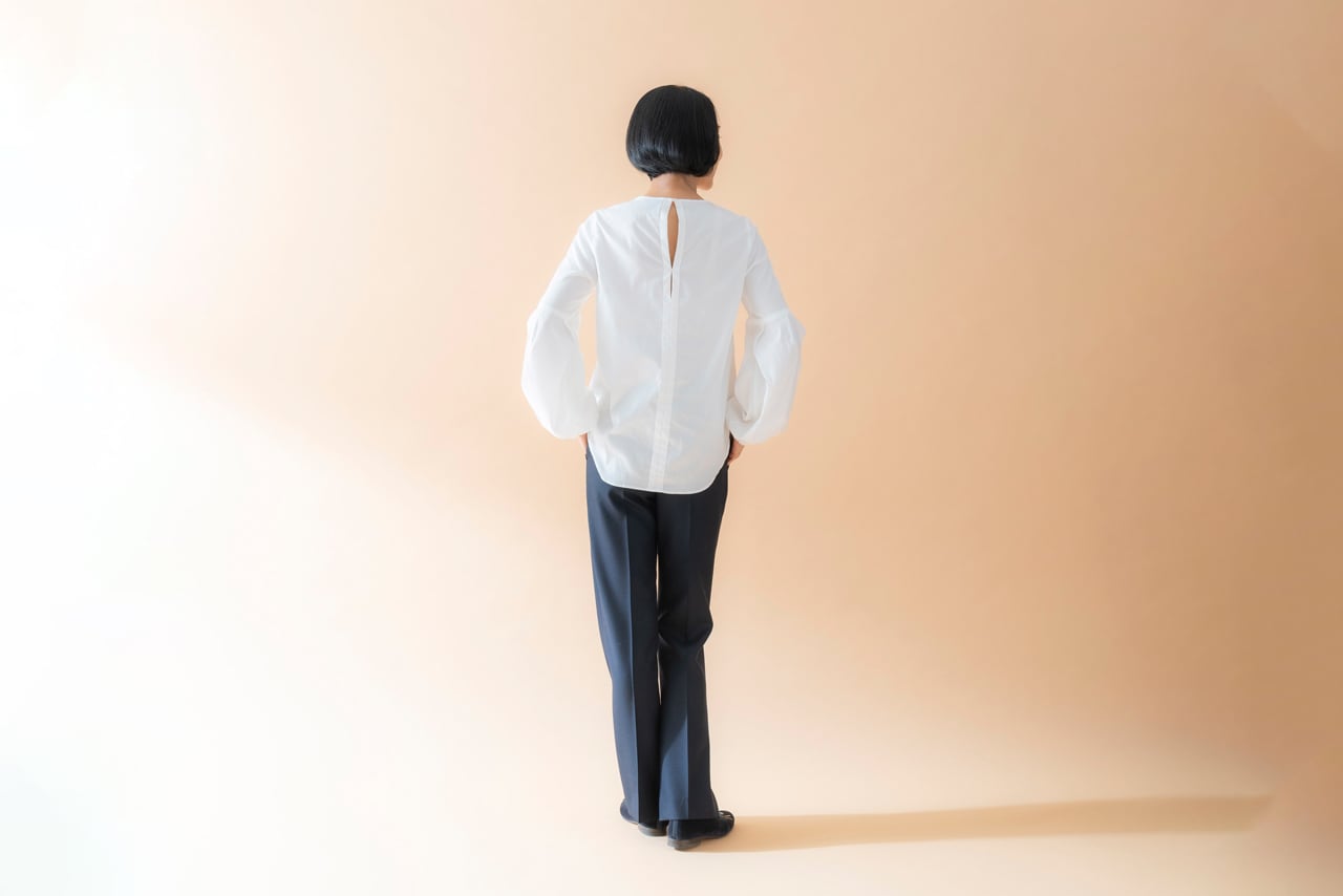 中村江里子セレクト アヴェクデュクレ バルーンブラウス（ホワイト