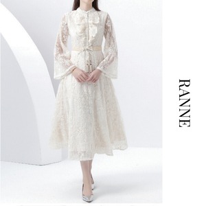 Lace Whisper Long Dress　a0116