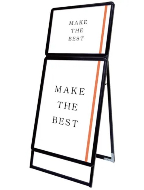 ポスターグリップスタンド看板コンビ(屋内用) A2A1片面ブラック