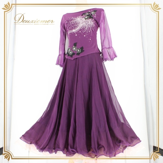 社交ダンス 衣装 スタンダード ドレス ワンピース パーティドレス ICHIOKU イチオク 紫 黒 ラインストーン ブラック系 パープル系 ピンク系 レース パーティー用 競技用 フォーマル おしゃれ 高級感 きらめく スパンコール スタイルアップ 女性用 伸縮性 カジュアル ドレッシー お手入れ簡単 薄手 軽量 ドレスアップ