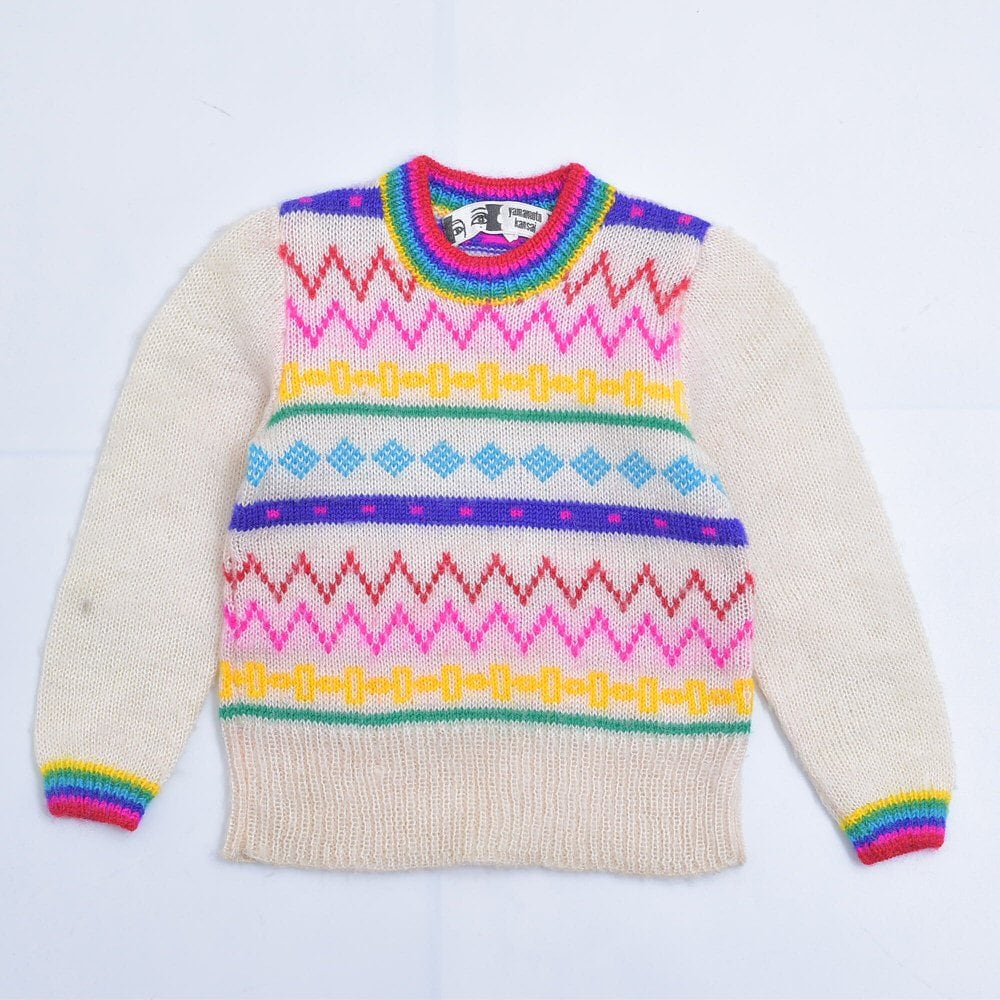 Baby 80s yamamoto kansai やまもと寛斎 顔タグ ボーダー ニット Baby 80s yamamoto kansai やまもと寛斎 顔タグ ボーダー ニット