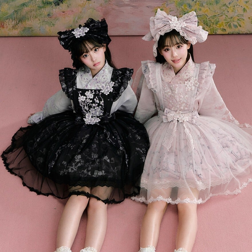 ロリータファッション 中華ロリータ 梅花レースリボンヘアバンド