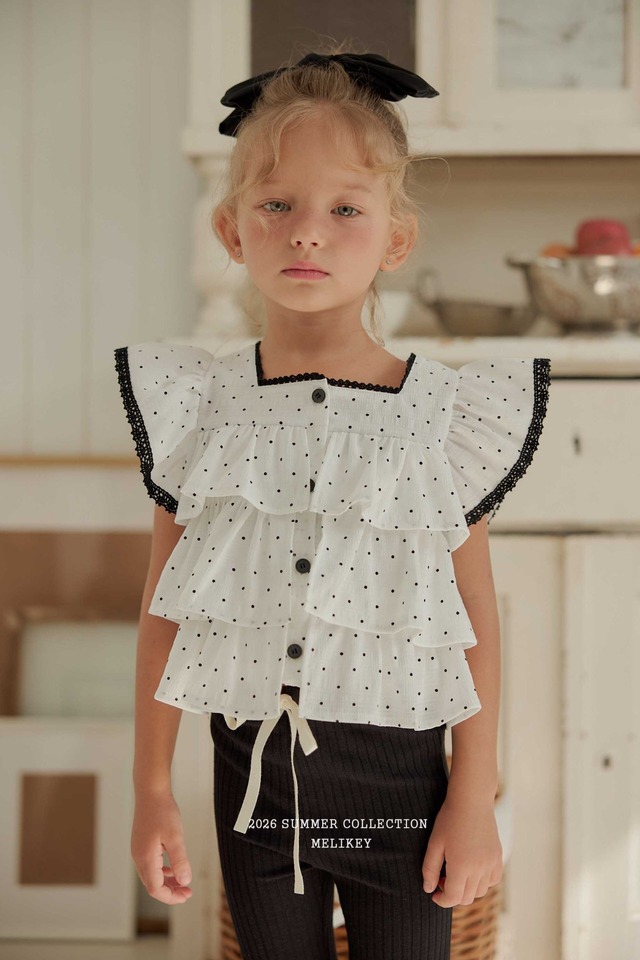 【即納】<melikey> Dot tiered sleeveless tops