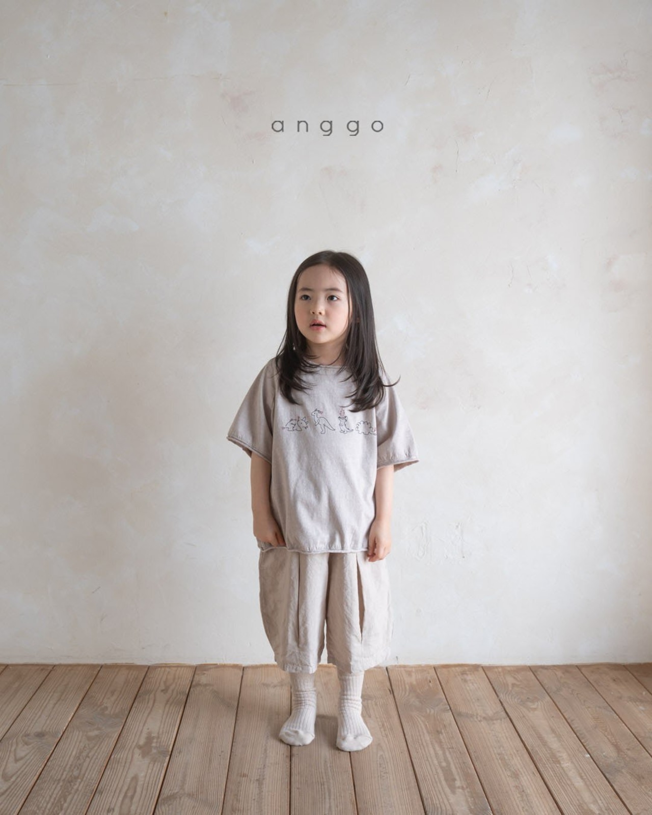 【anggo】だいなそーTシャツ 80〜120cm グレー 230509 - 10