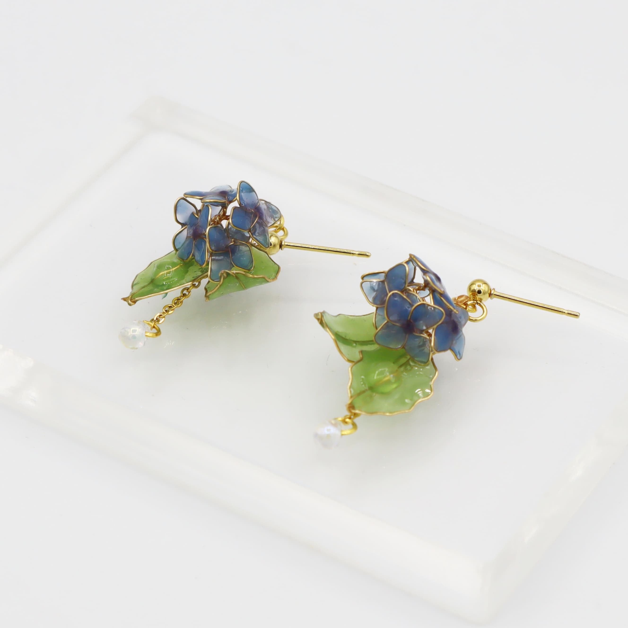 紫陽花ピアス（blue）