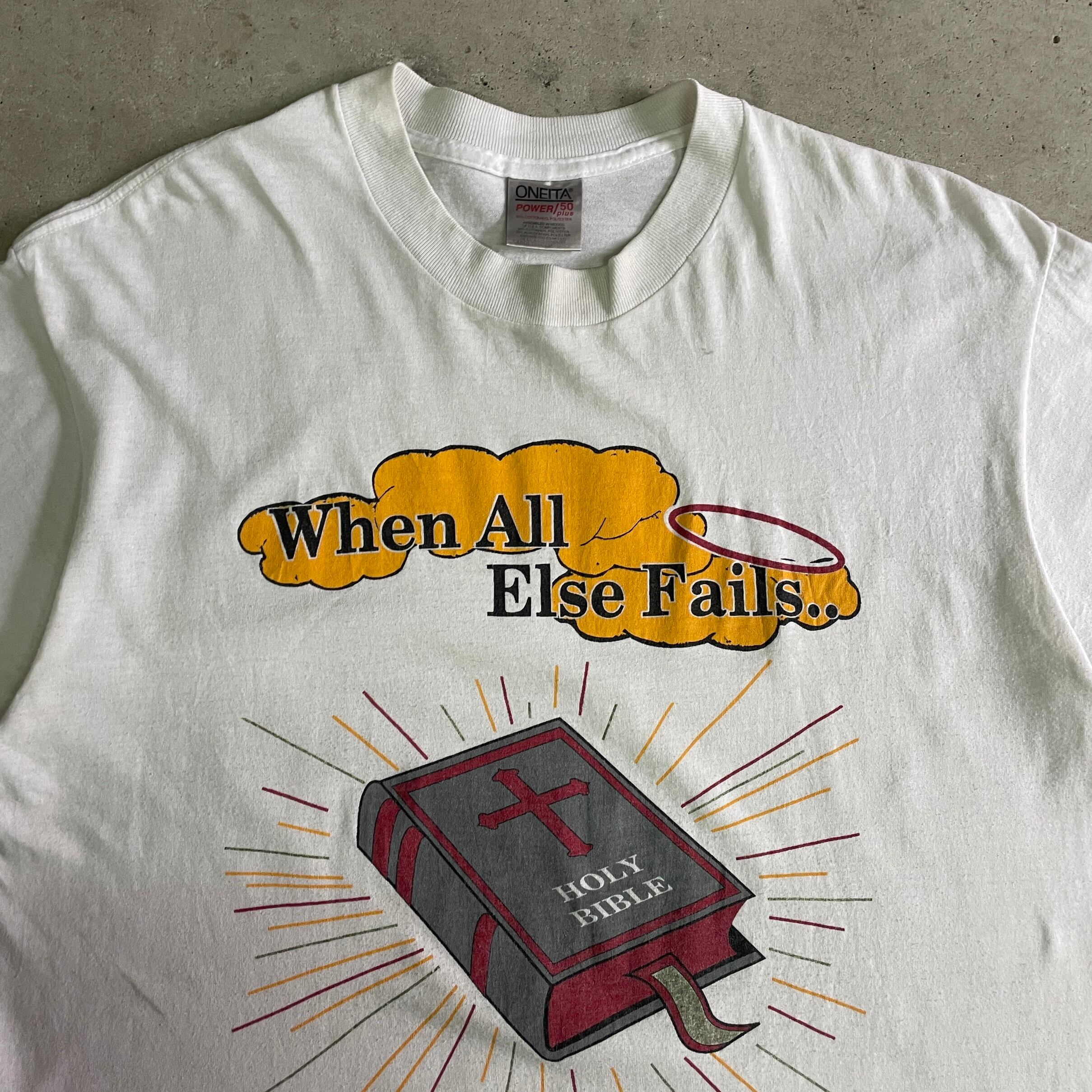 90年代 キリスト教 聖書 プリントTシャツ メンズL 古着 90s