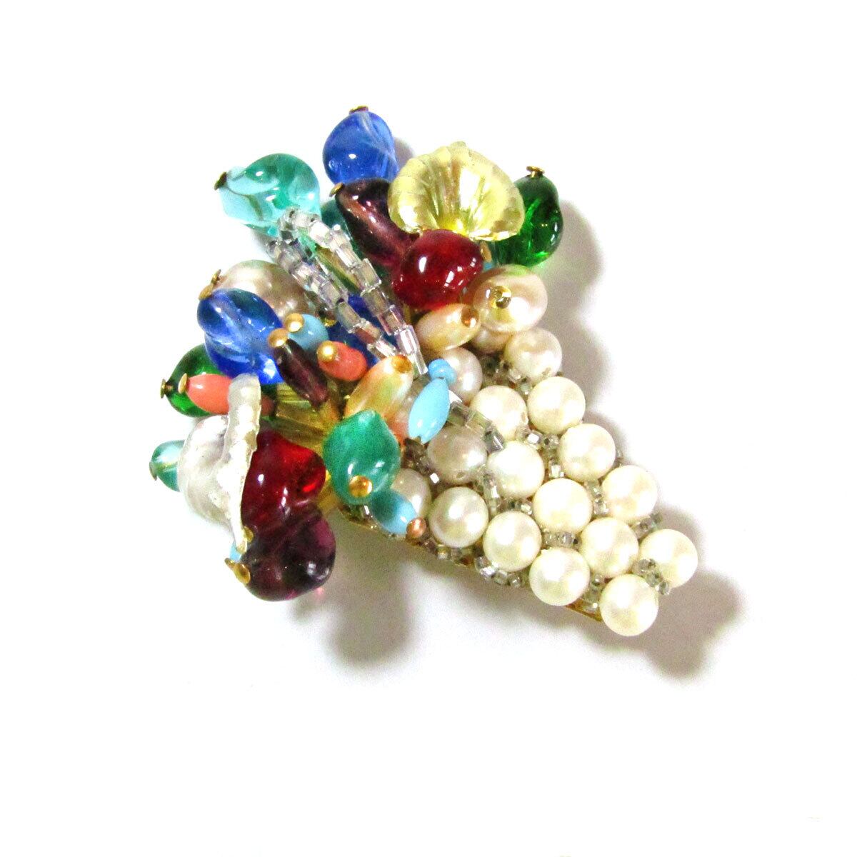 Italy 「Ornella Bijoux」 Vintage flower basket brooch | PANIC ART