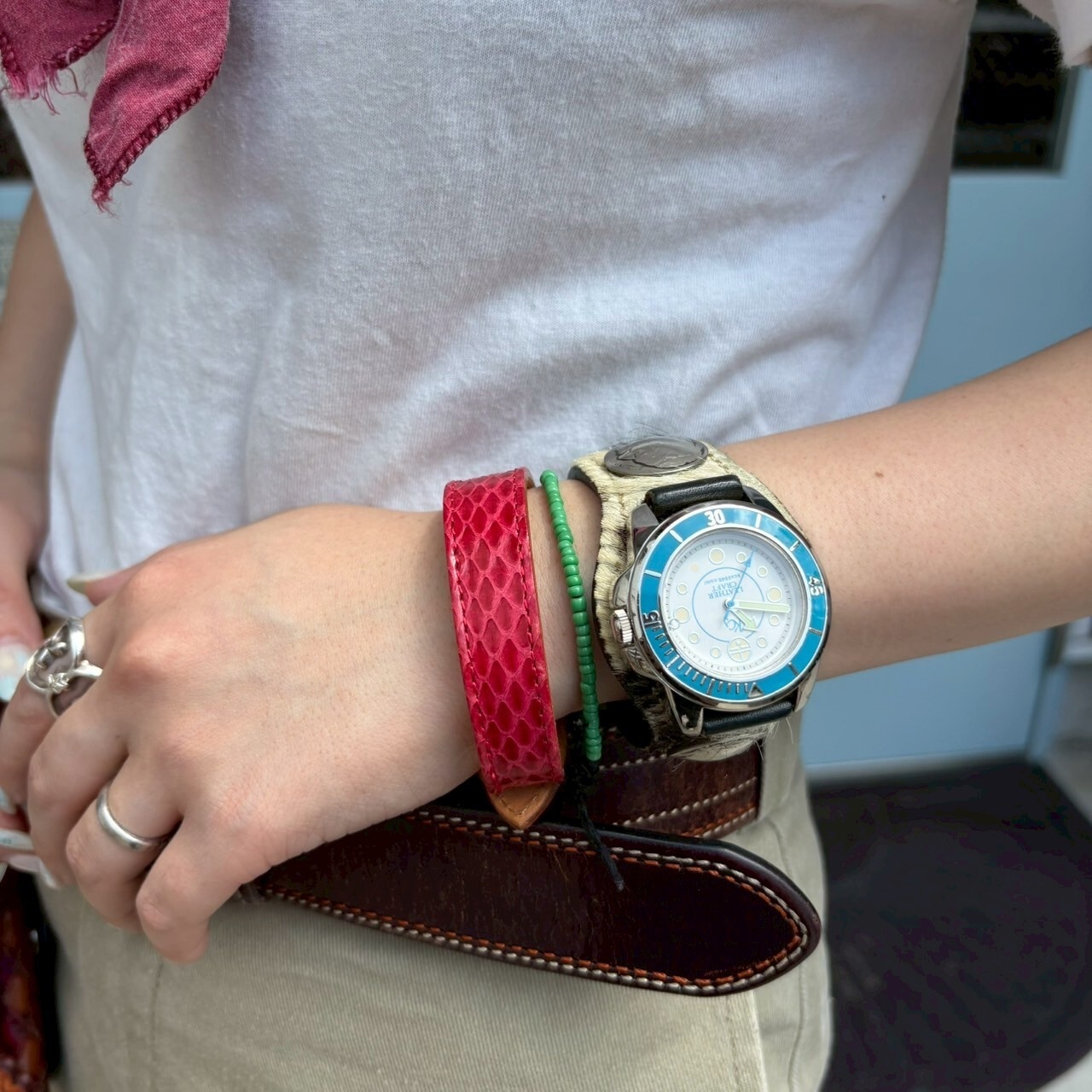 ブレスレット ホック パイソン