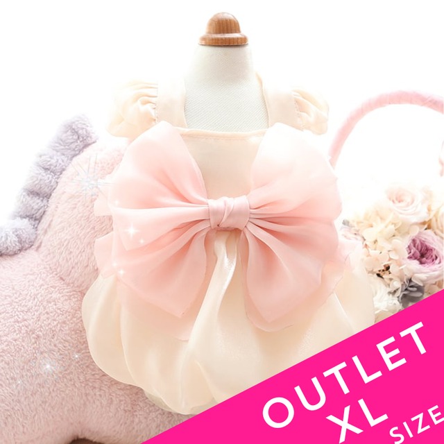 OUTLET【ピンクリボンXLサイズのみ】バルーンリボンドレス　犬服　01112