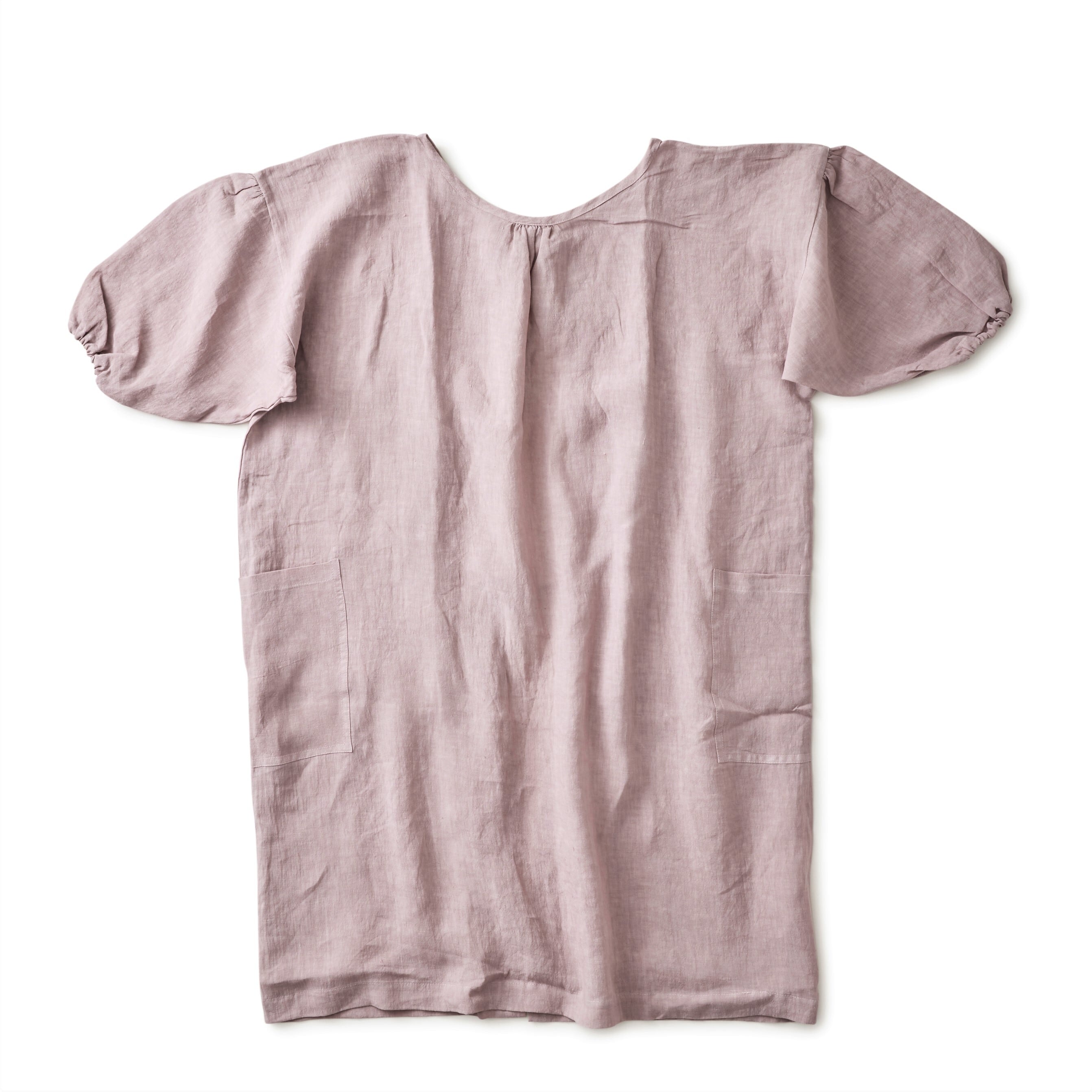 エプロンコート　apron coat / リネン　linen / grayish pink　グレイッシュピンク
