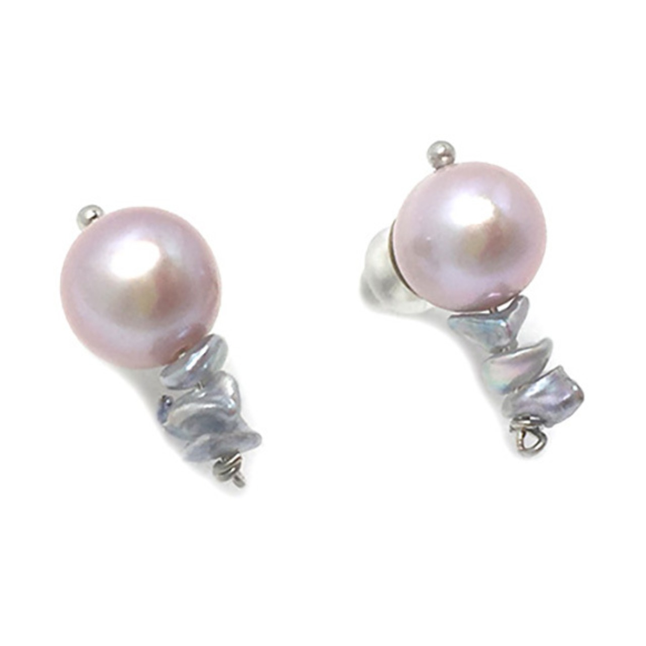 小粒でも個性光るアイテム！ ピンク淡水パール・アコヤ スタッド ピアス sl2_8_20200423pp09