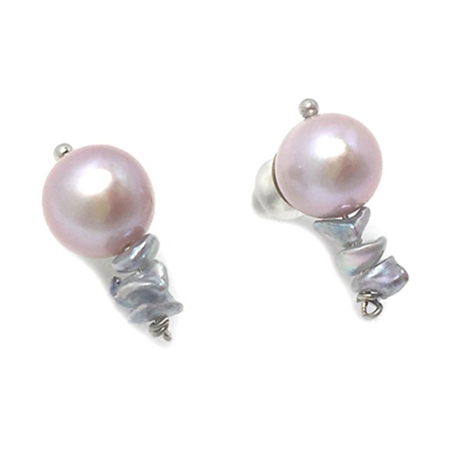 小粒でも個性光るアイテム！ ピンク淡水パール・アコヤ スタッド ピアス sl2_8_20200423pp09