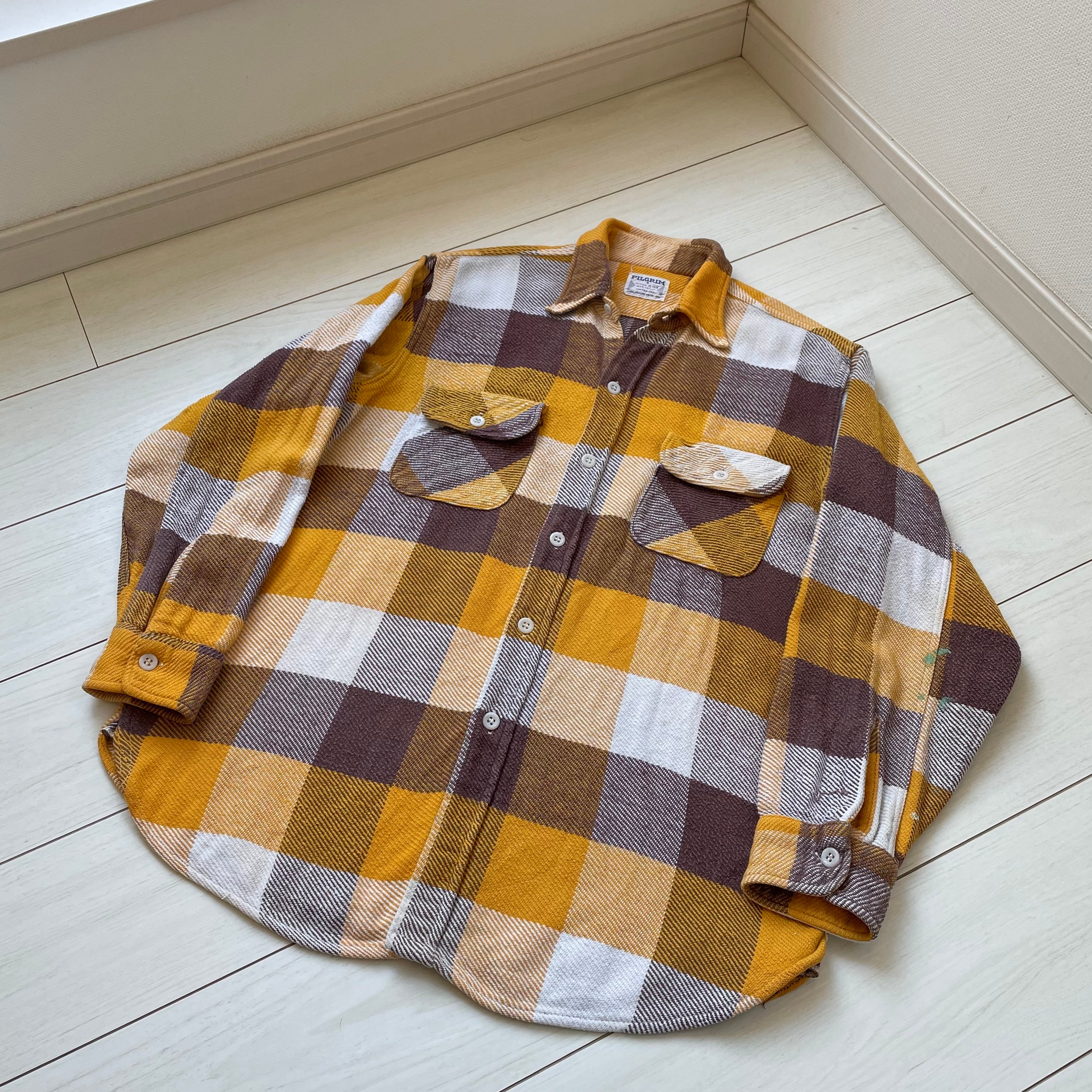 sizeM 60s レアカラー PILGRIM マチ付き ビンテージ ヘビーネル 