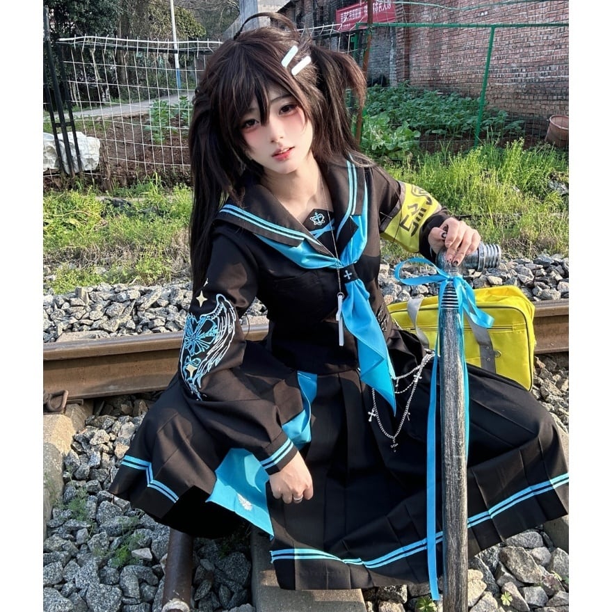 地雷系｜セーラー襟トップス＆65cmプリーツスカートセット | ロリータ