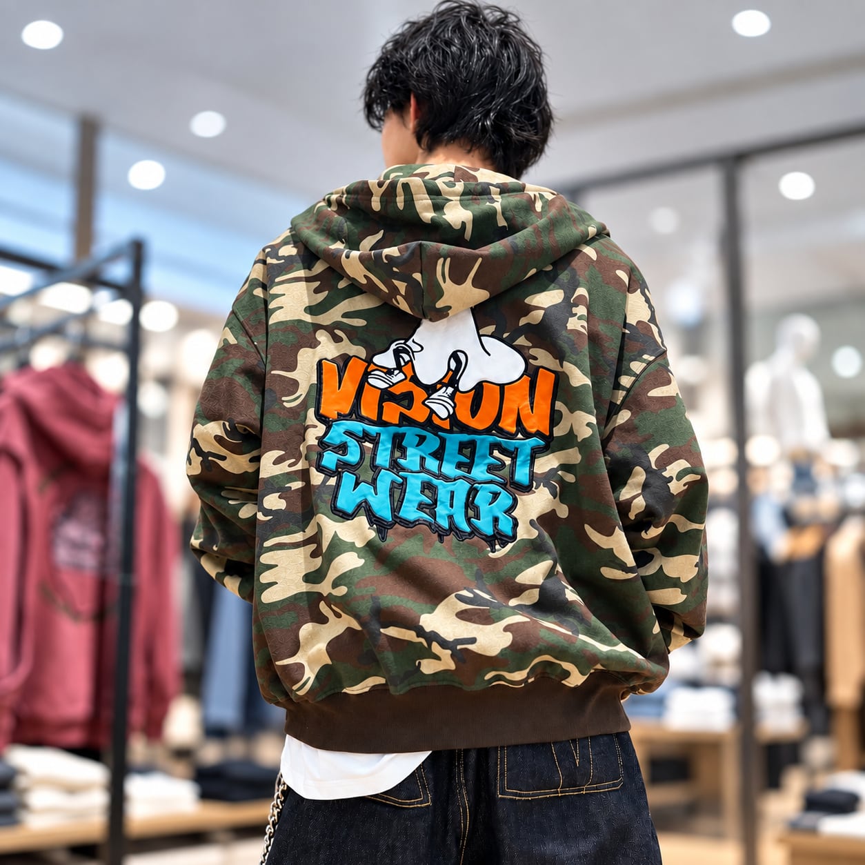 VISION ゴーストサテンZIPパーカー