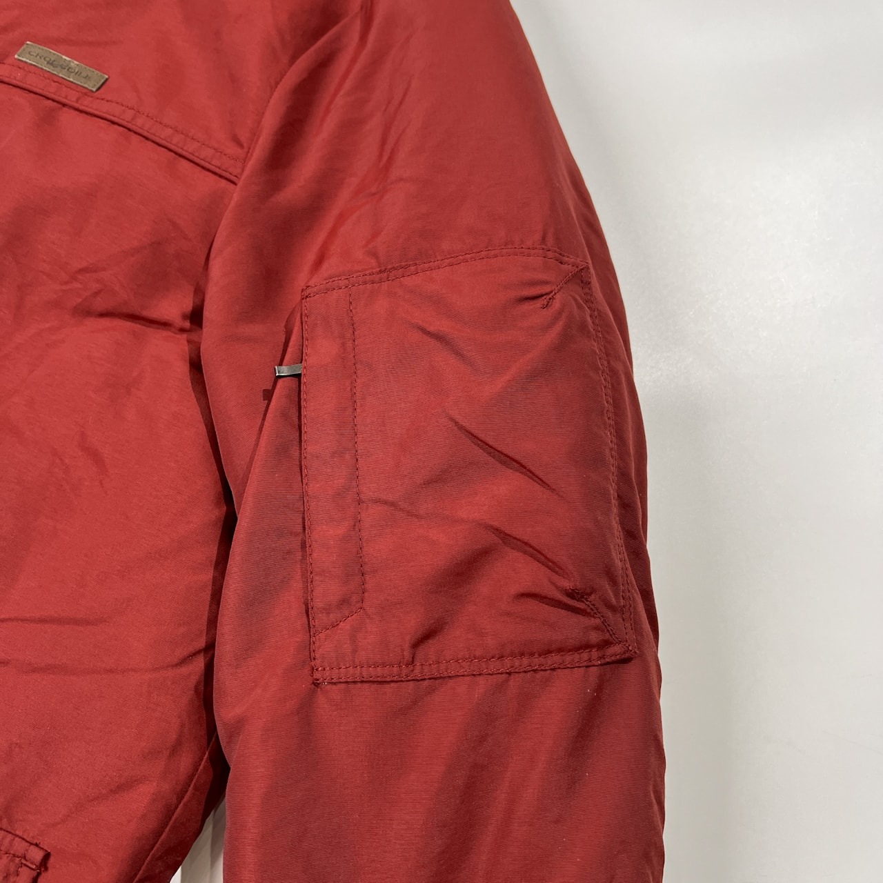 Crocodile クロコダイル フード付き ダウンジャケット サイズ M /レッド/メンズ/襟コーデュロイ