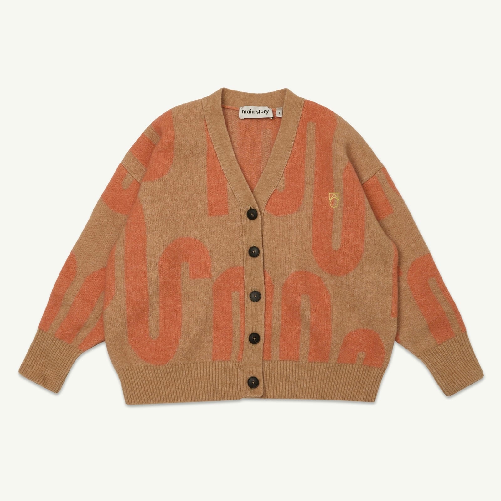 main story 2024AW》Cardigan / Camel & Coral Squiggle | cirkel mote