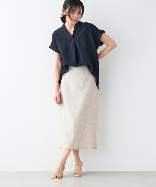 【MICA&DEAL マイカアンドディール】HEM FRINGE TIGHT SKIRT ヘムフリンジタイトスカート 0123202110 (2COLORS)