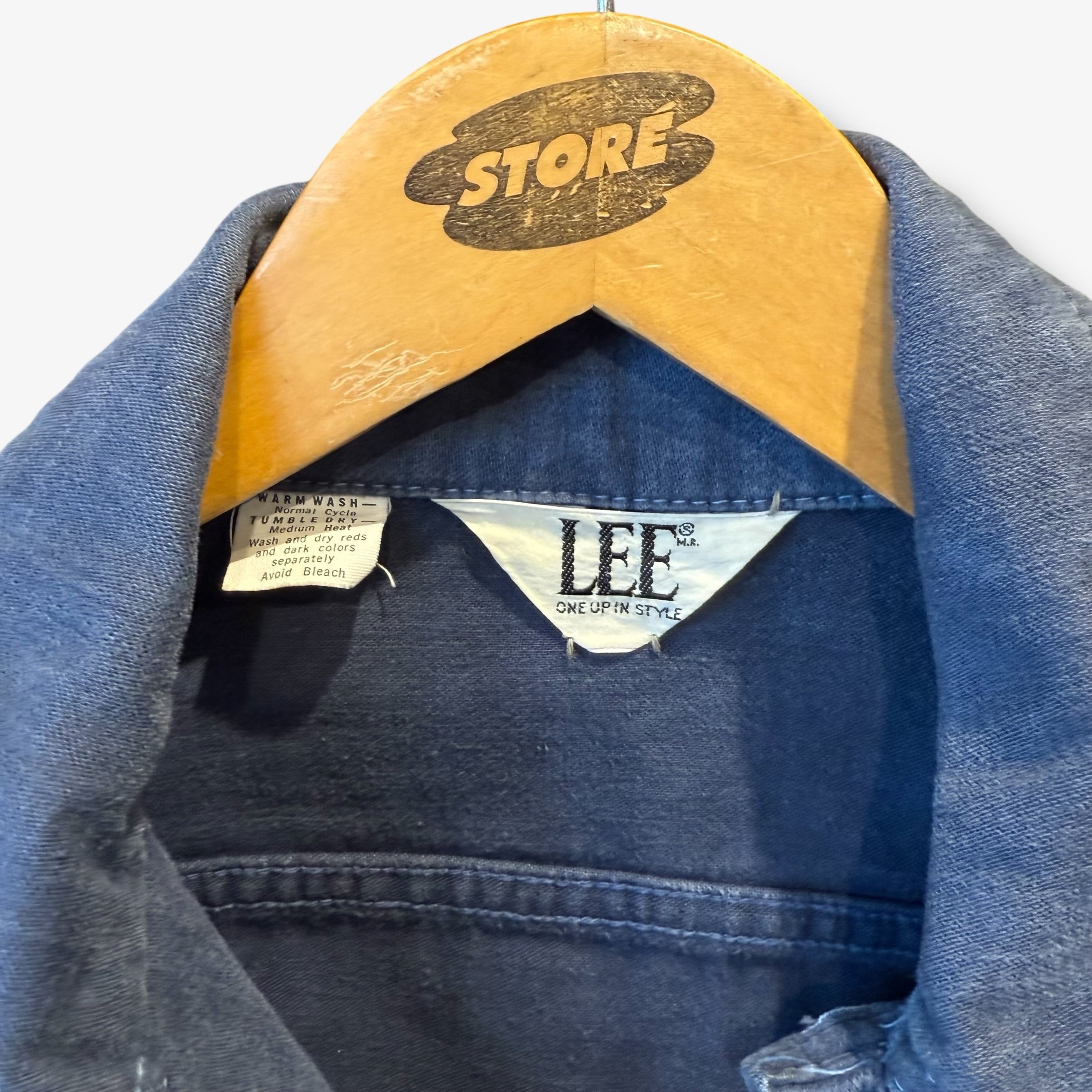 S】70s Lee MoleSkin JKT col Navy リー モールスキン 大文字タグ