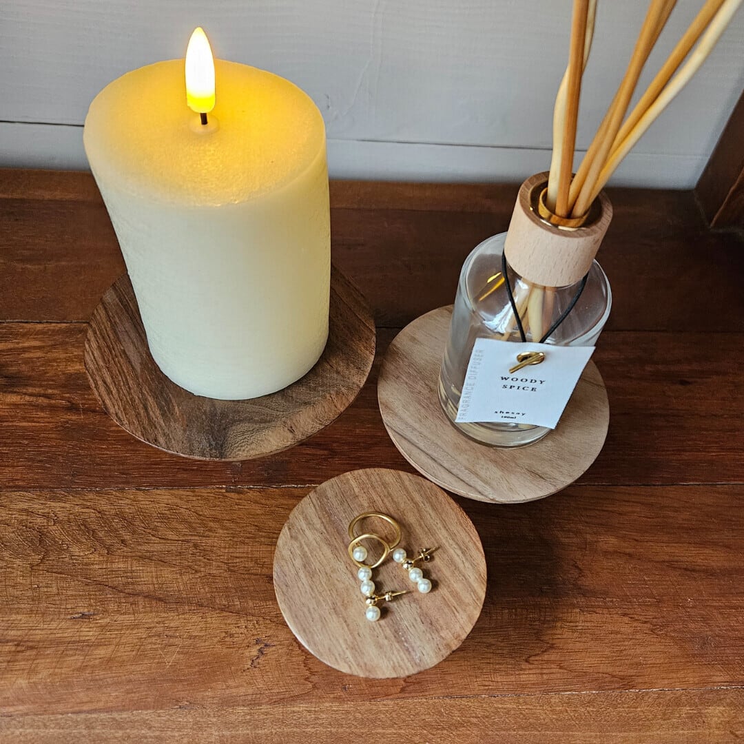 飾るものを引き立ててくれる 木のコンポート台 【Mサイズ】 304955