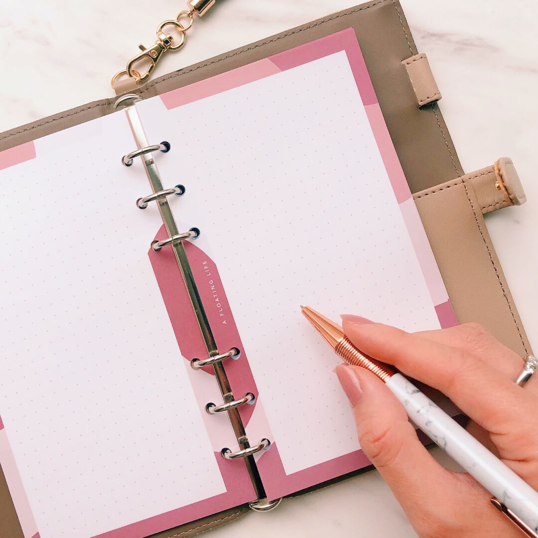 ドット方眼ノート バイブル ルージュレッド システム手帳リフィル A Floating Life フローティングライフ