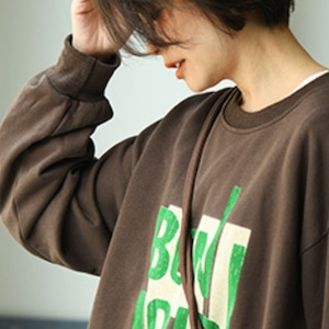 ビッグシルエットクルーネックプリントTシャツ A00381