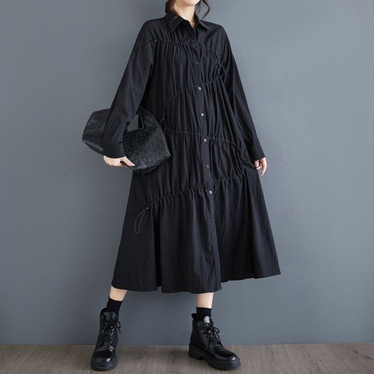 ドローストリングデザイン ワンピース  00115